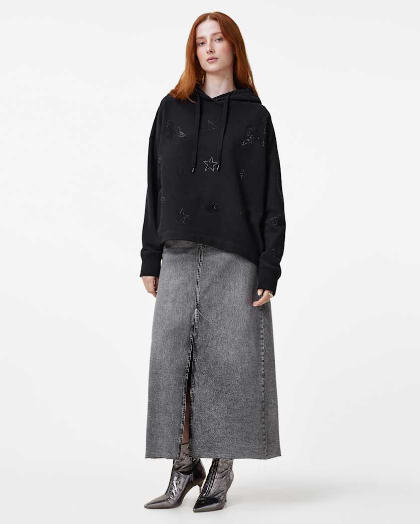 Etie Embellished Rose Hoodie