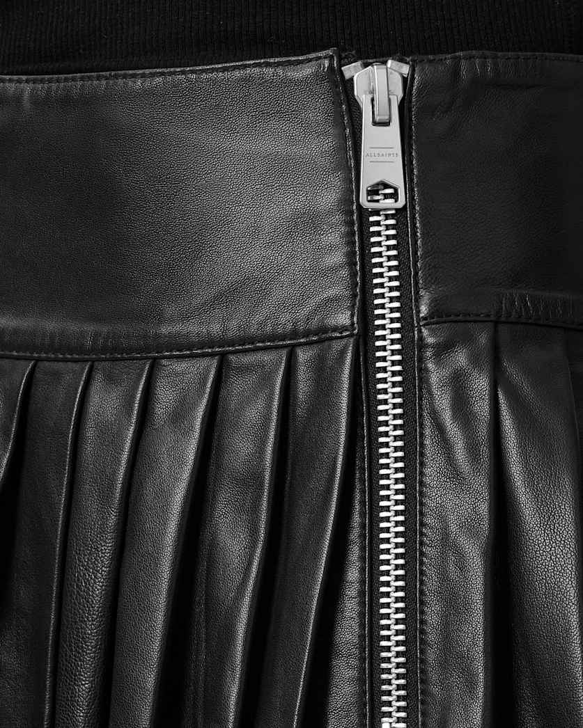 Vena Leather Kilt Skirt