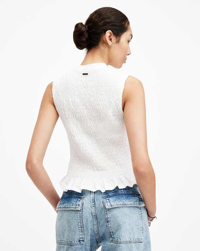 Ode Smocked Sleeveless Tank Top