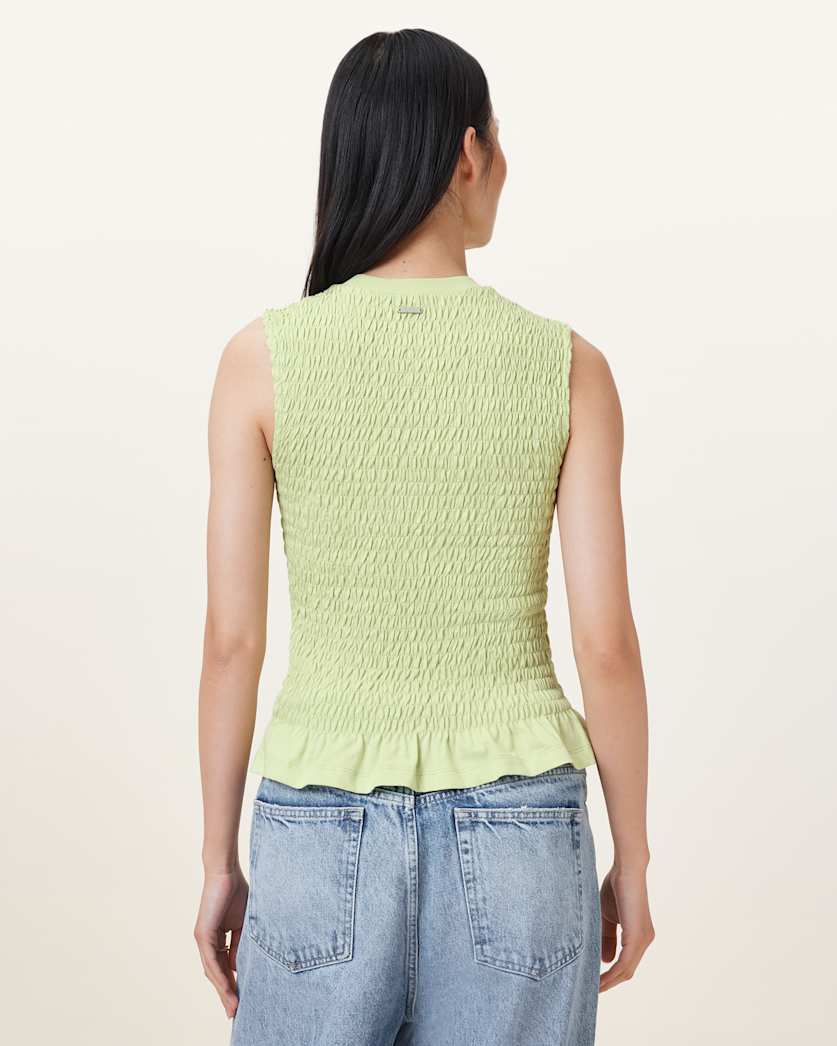 Ode Smocked Sleeveless Tank Top
