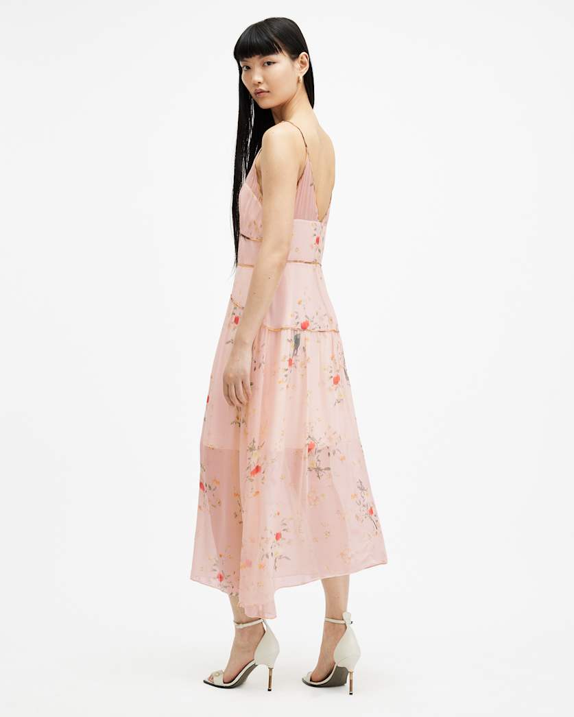 Saffron Kora Floral Print Midi Dress