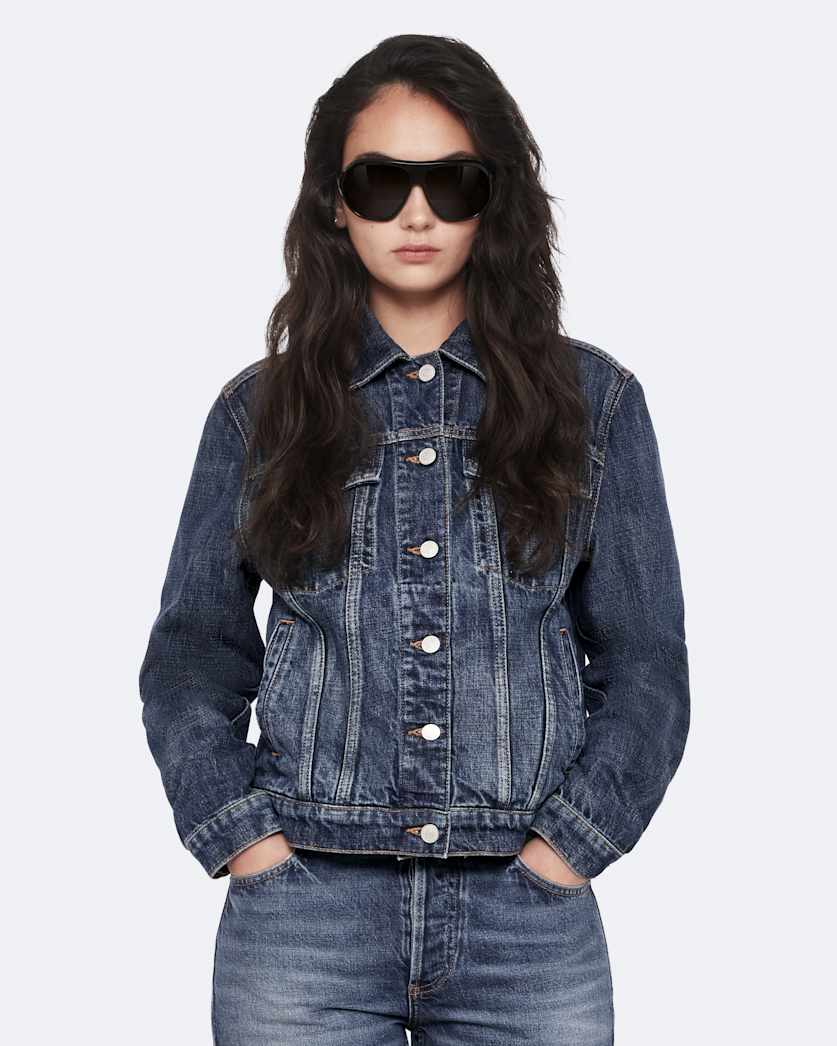 Straight leg mid-rise denim jeans