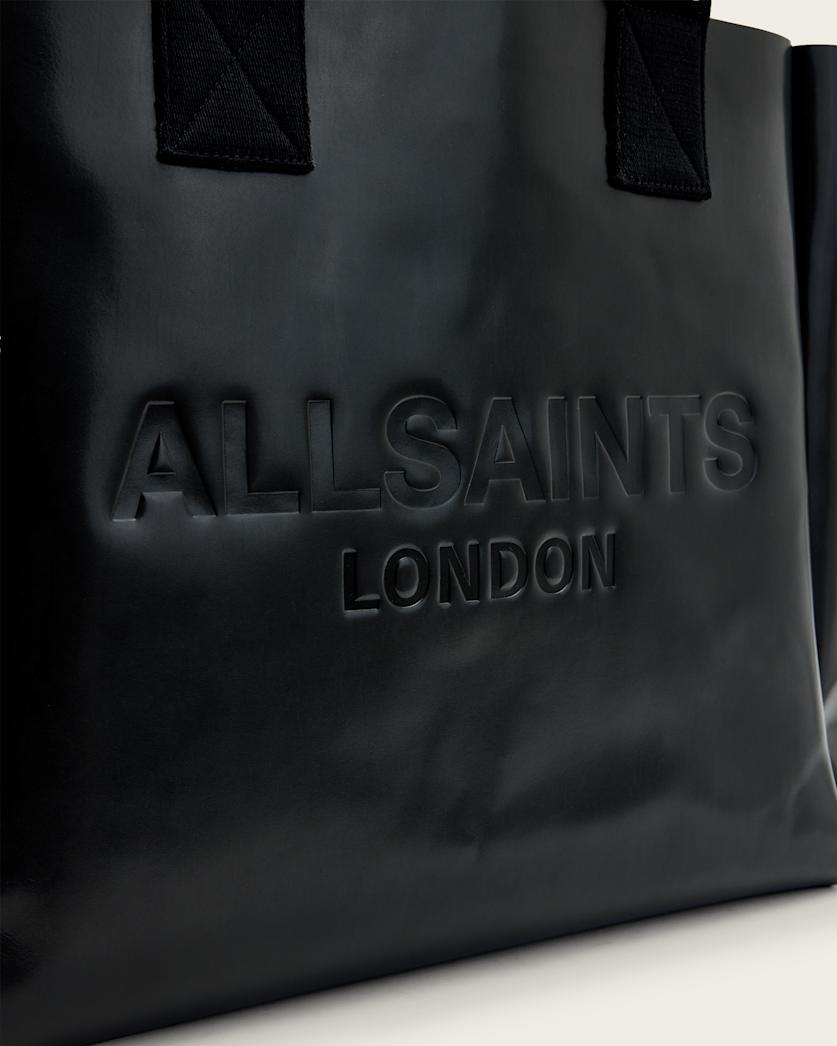 Izzy Embossed Logo Leather Tote Bag