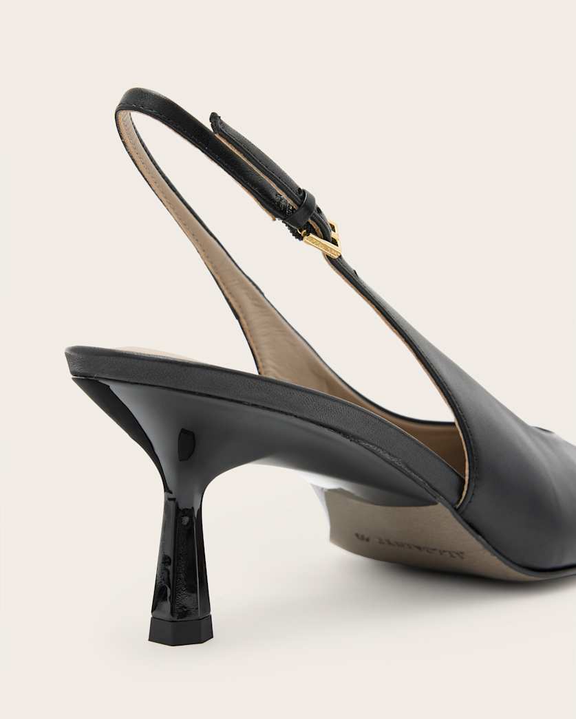Denver Leather Slingback Heeled Shoes