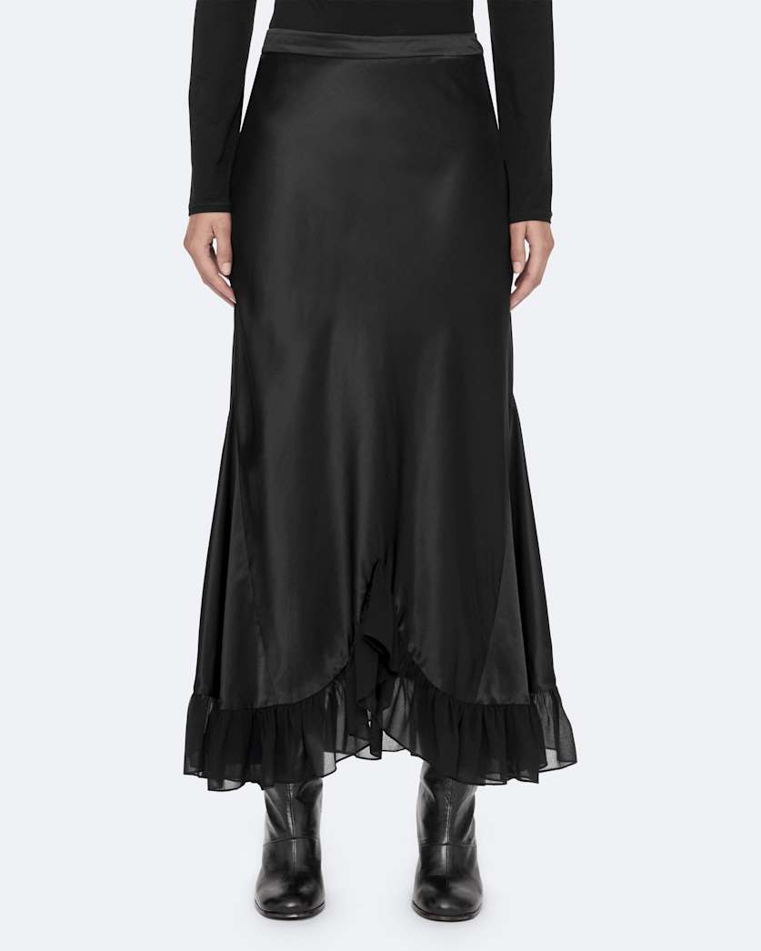 Silk-viscose skirt