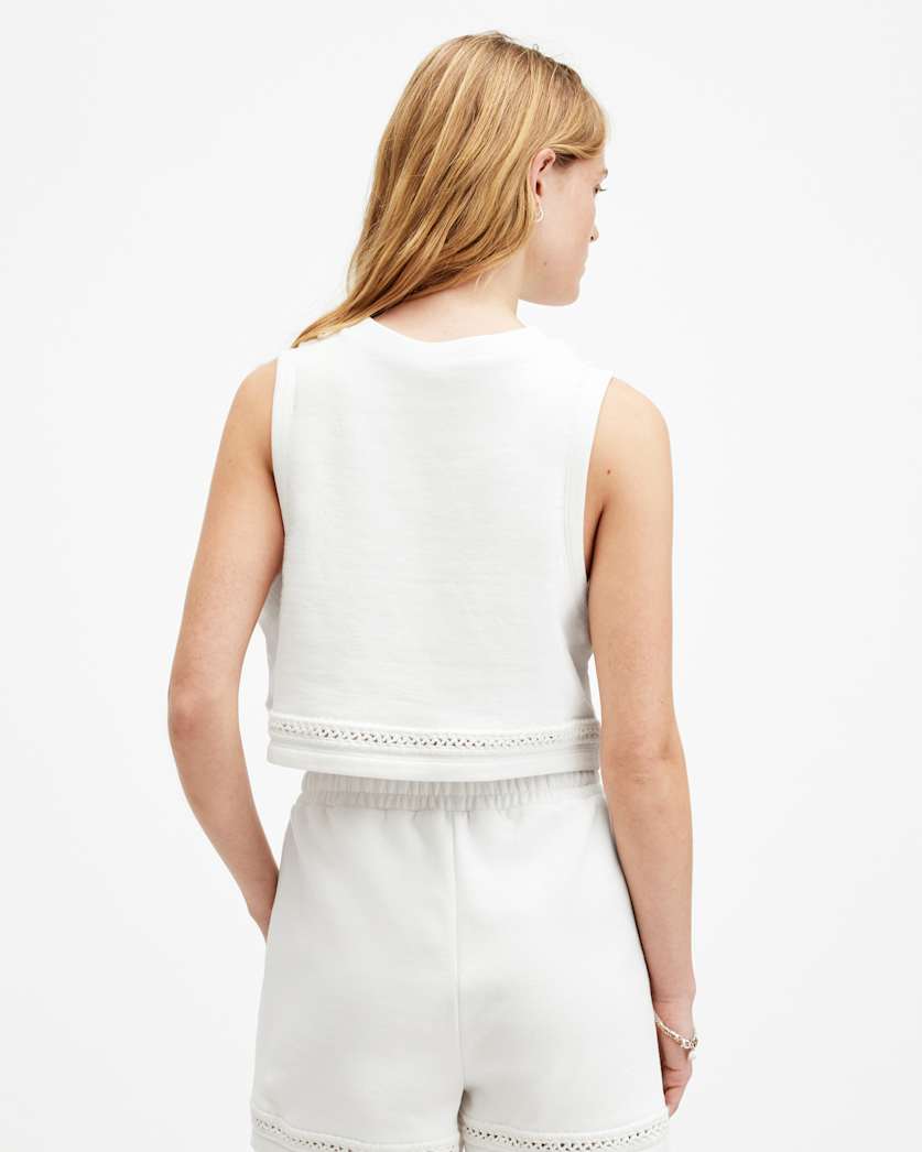 Ewelina Crochet Trim Cropped Tank Top