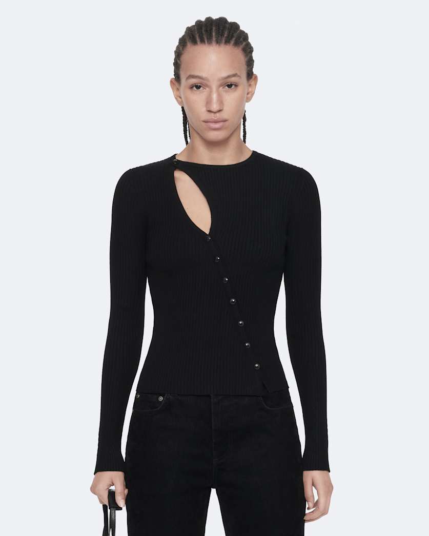 Cruz asymmetric button-front cardigan