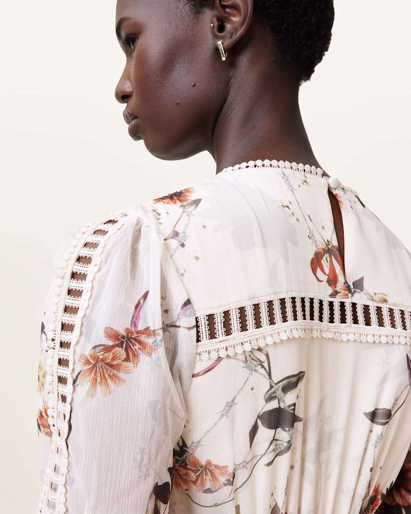 Zora Floral Ruffle Midi Dress