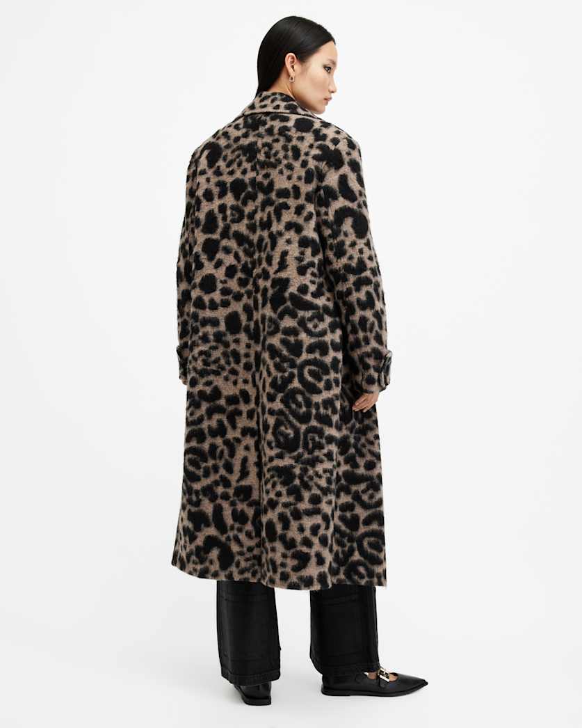 Mabel Leopard Print Oversized Coat