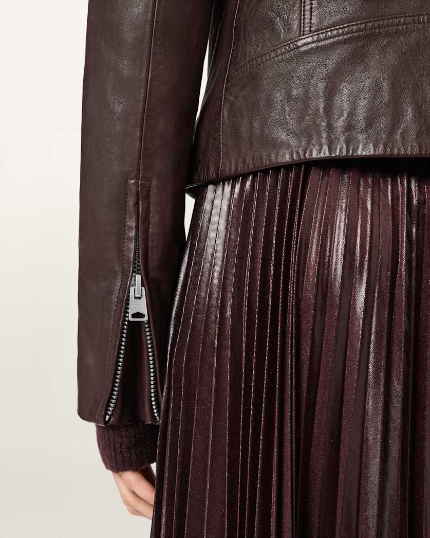 Dalby Slim Fit Leather Biker Jacket