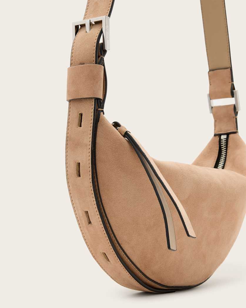 Half Moon Suede Crossbody Bag