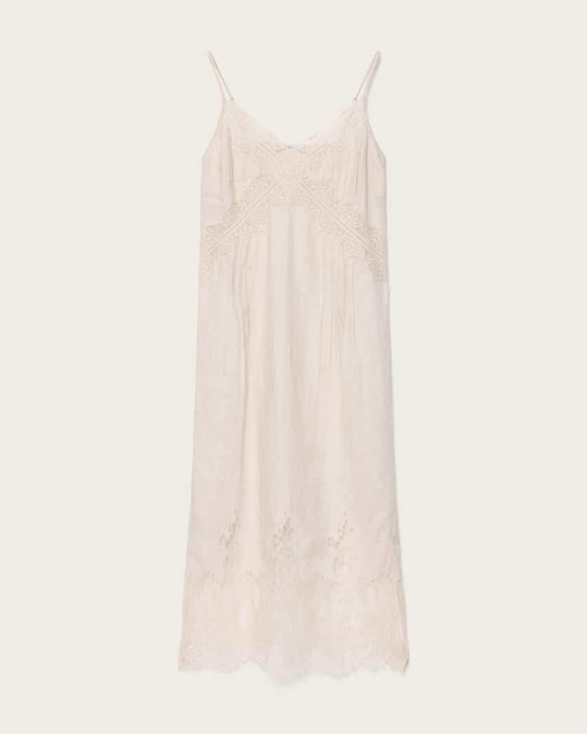 Samia Linen Lace Midi Dress