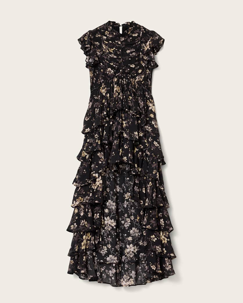 black floral maxi dress Natalia Black Floral Maxi Dress main image 0