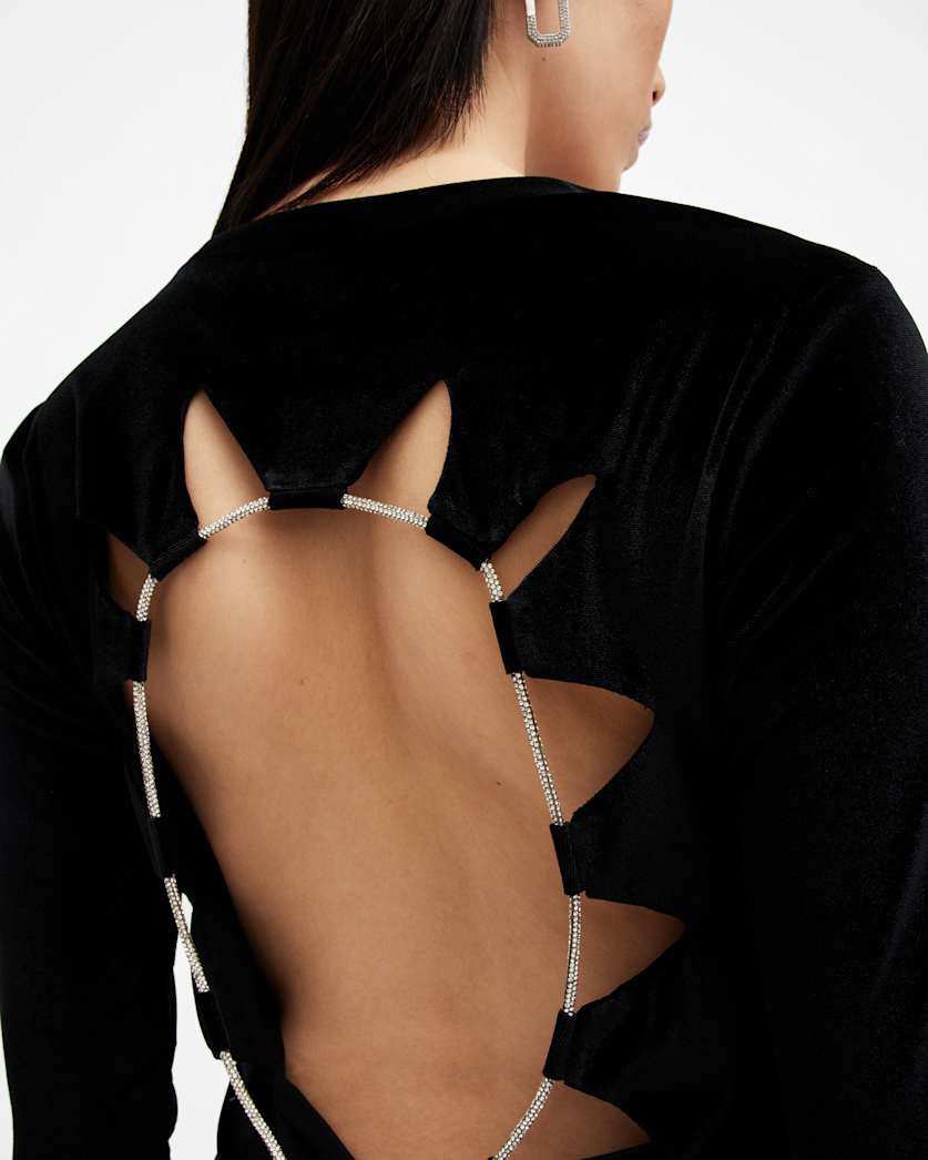 Regina Velvet Cut-Out Cropped Top