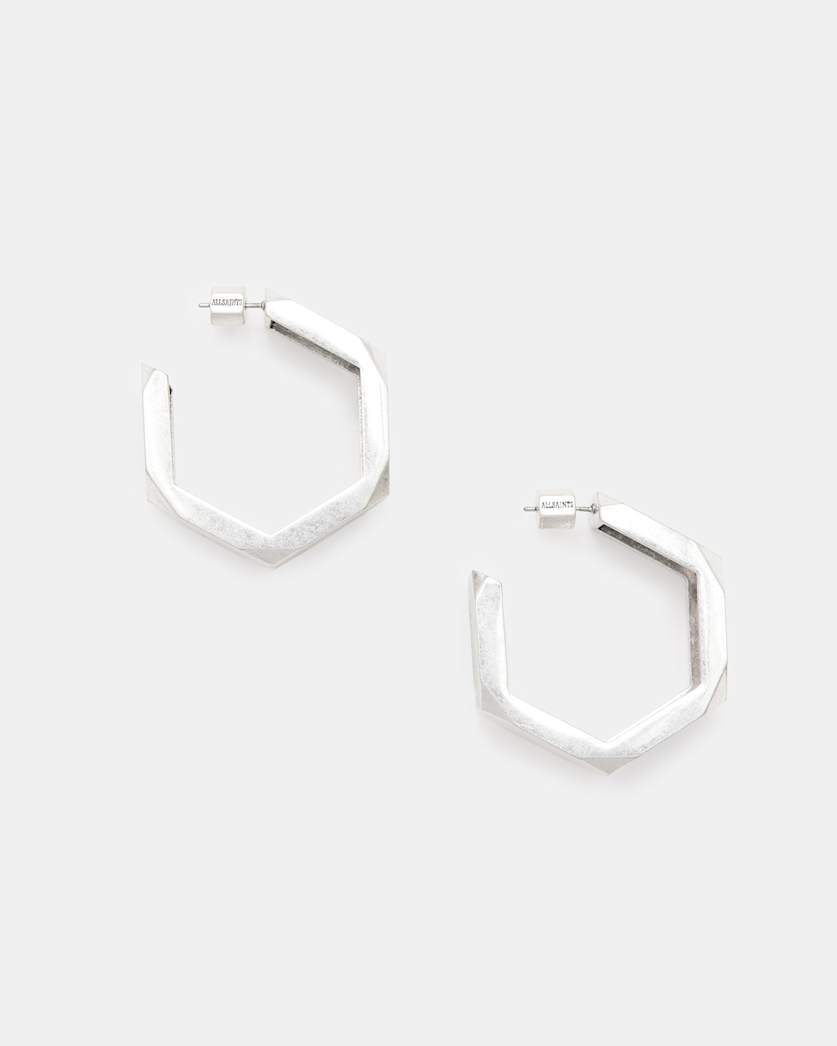 Alex Chunky Hexagon Hoop Earrings
