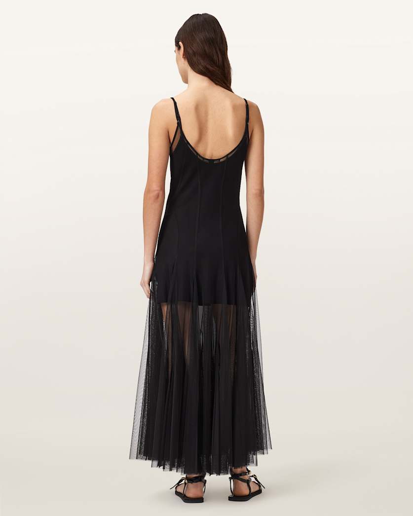 Harmonia Slim Fit 2-in-1 Dress Black | ALLSAINTS US