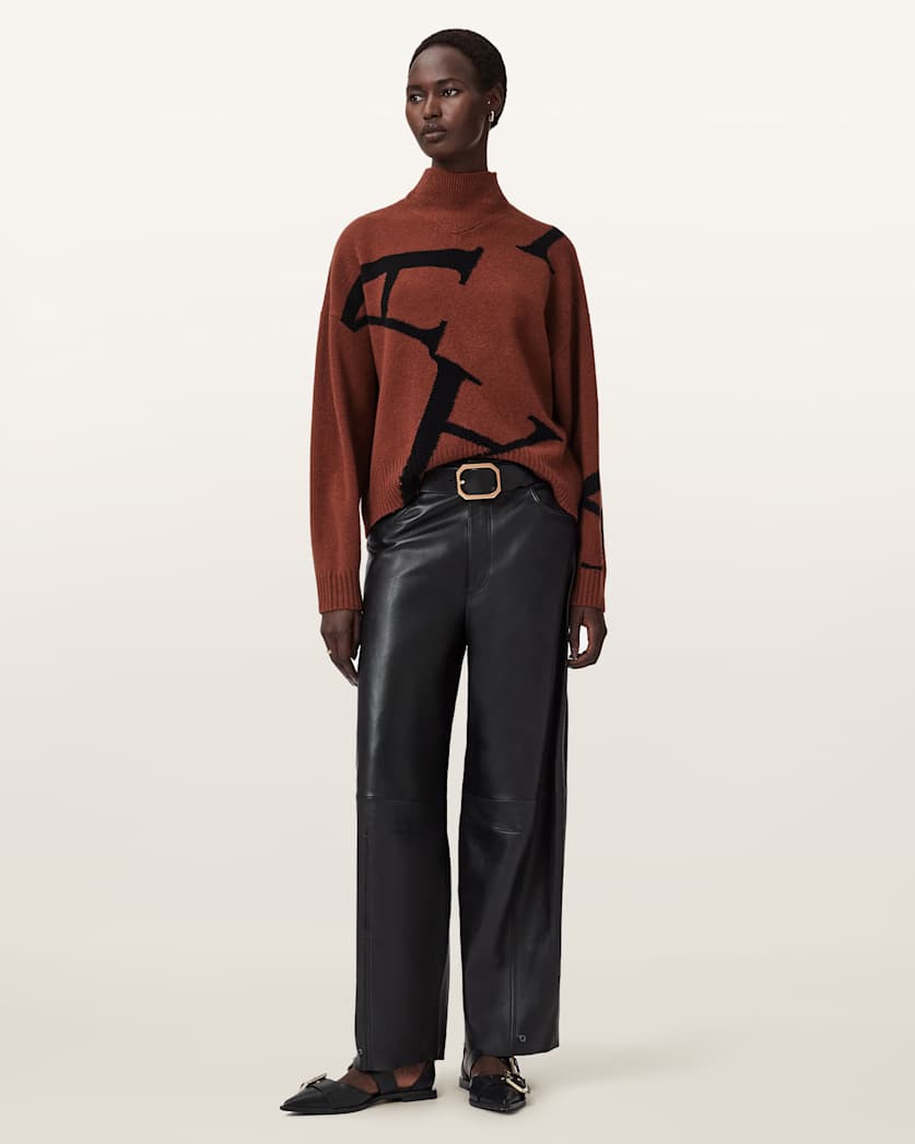 A Star High Neck Jacquard Jumper