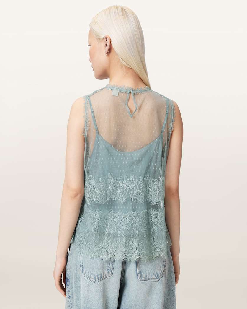 Clara Lace Trim Sleeveless Top