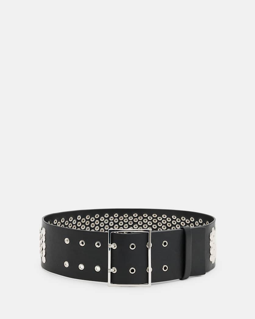 Meredith Studded Wide Leather Belt