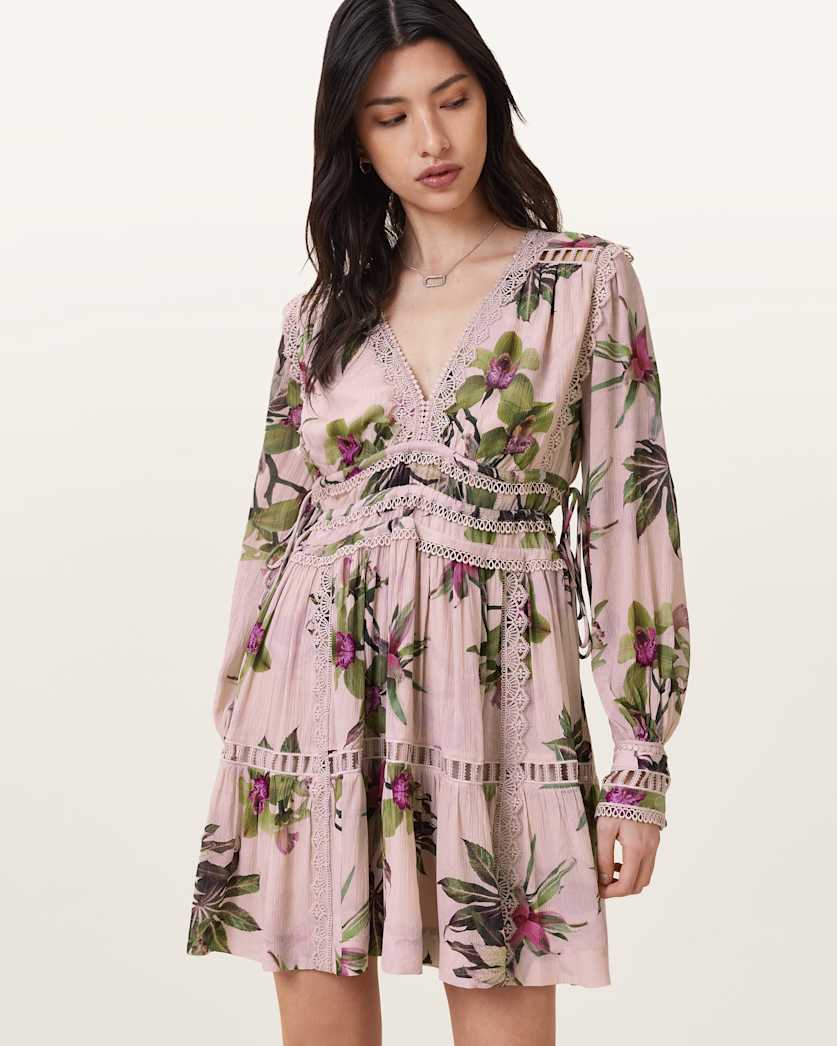 Xanthe Lace-Trimmed Mini Dress