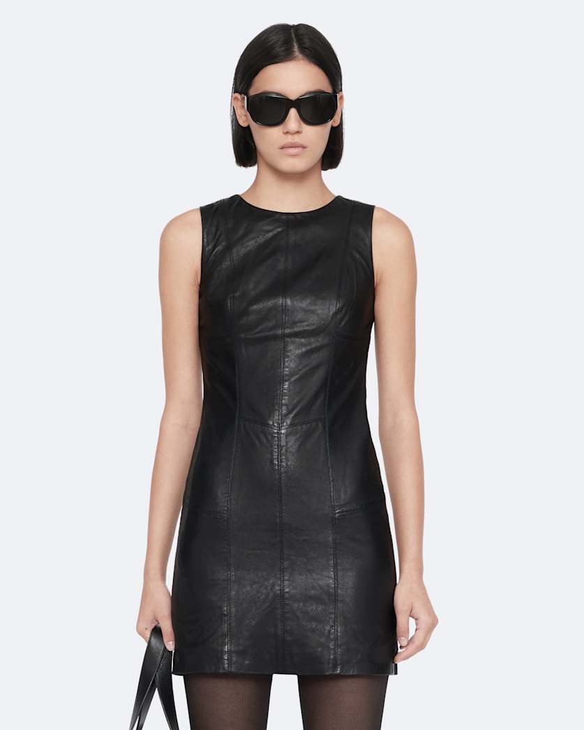 Leather mini dress