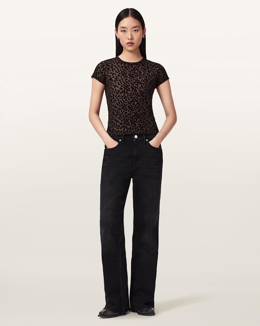 Ellie Mesh Leopard Print T-Shirt