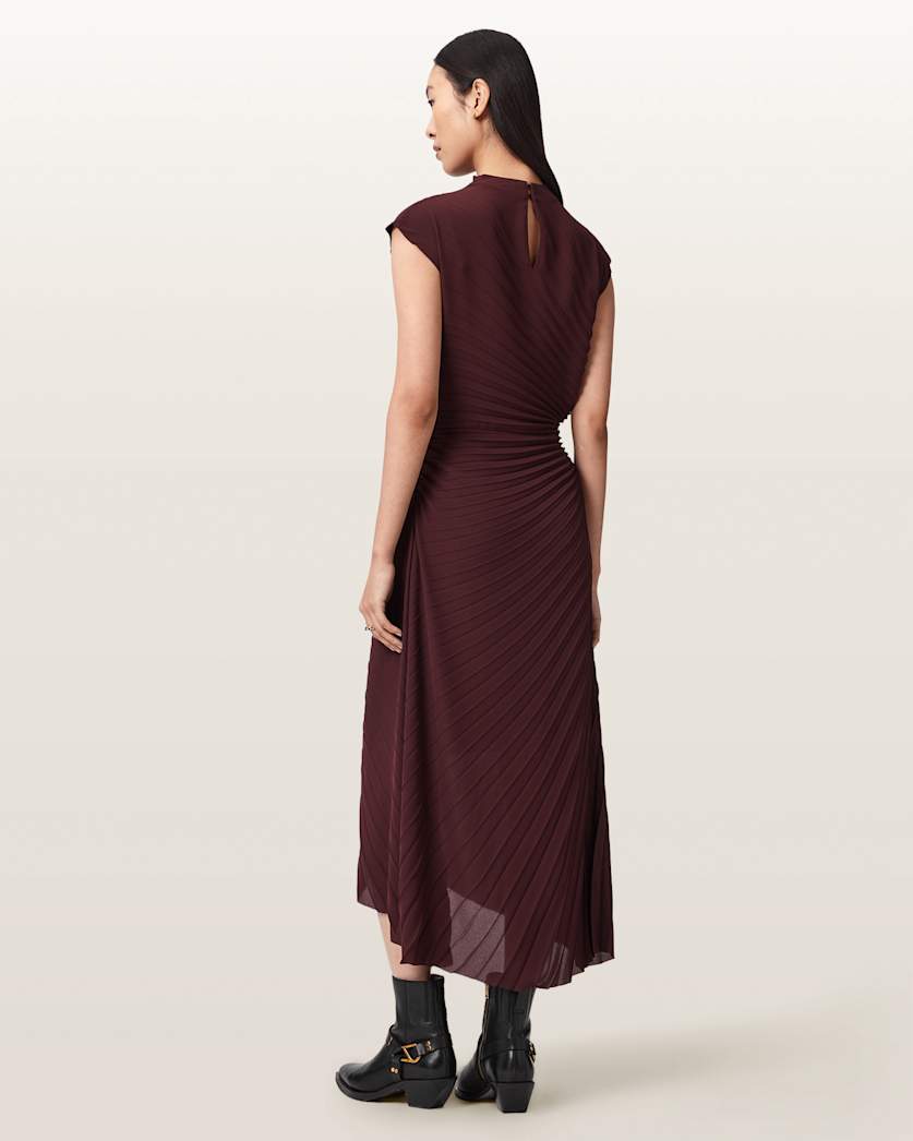 strapless open back dress FLORERE burgundy Knit And Woven Mix Midi Dress – Florere main image 0