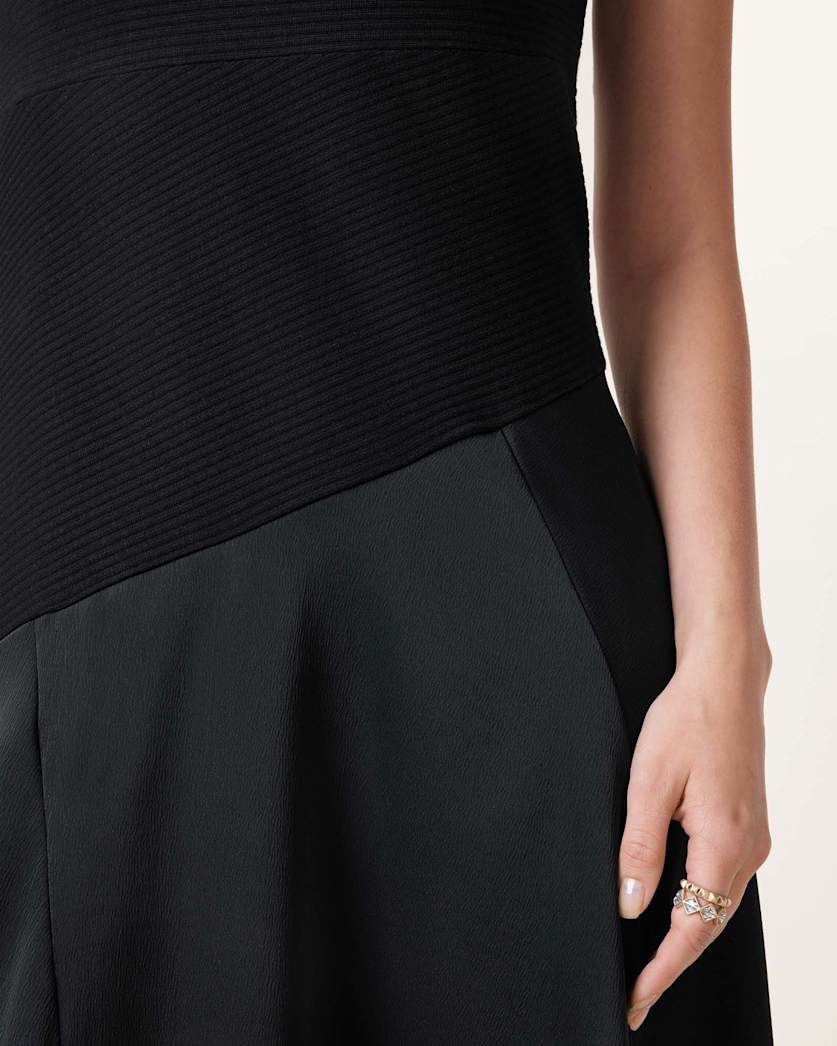 Pia Asymmetric Satin Dress