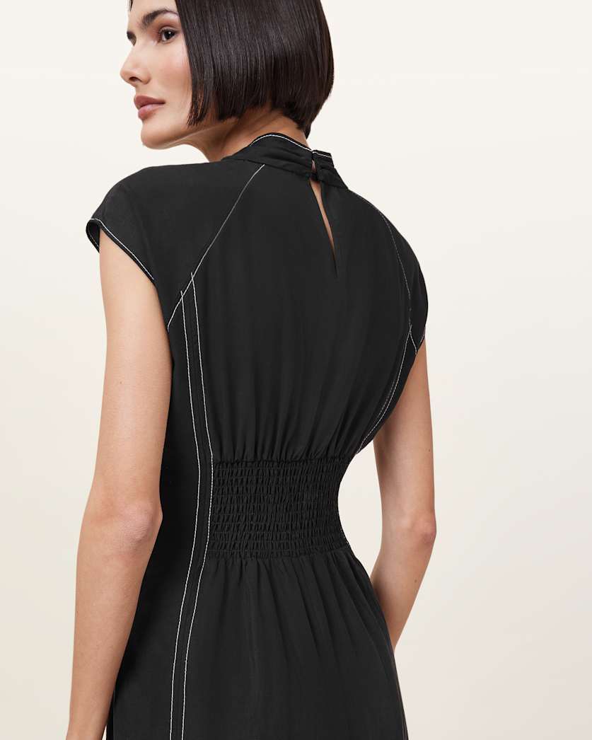 Amari High-Neck Midi Dress