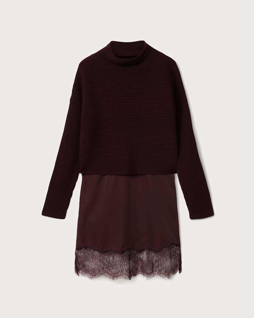 Eloise 2-in-1 Sweater Dress OXBLOOD RED | ALLSAINTS US