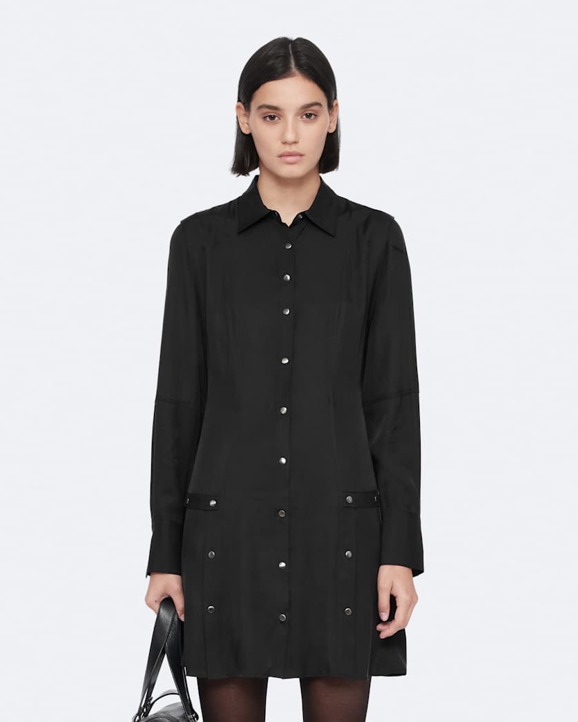 Artemis Silk-Blend Mini Shirt Dress