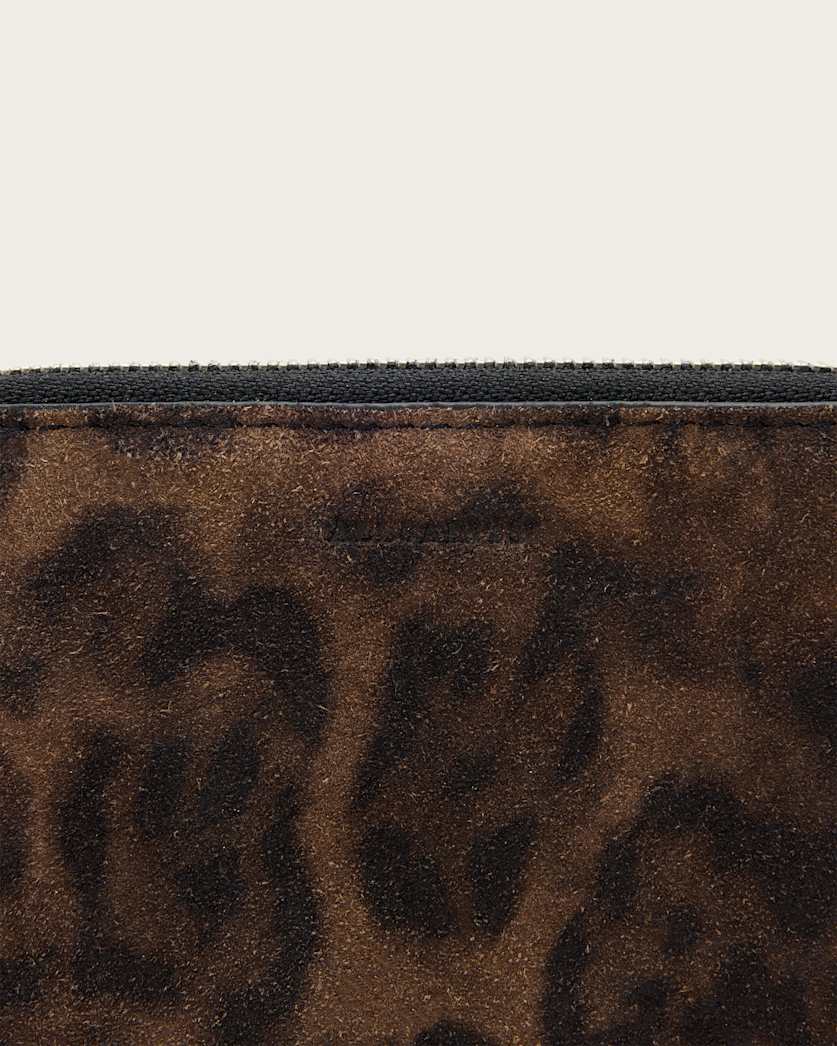 Lena Leopard Print Suede Wallet
