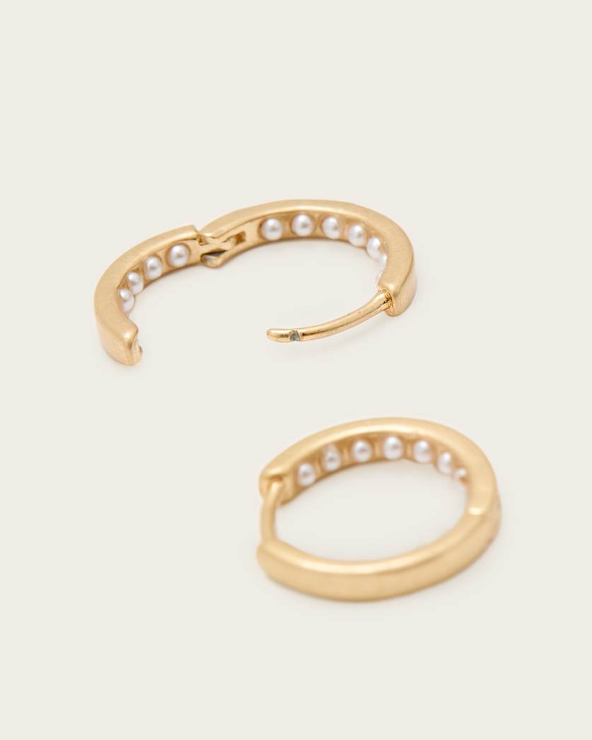 Pearl Beaded Hoop Earrings