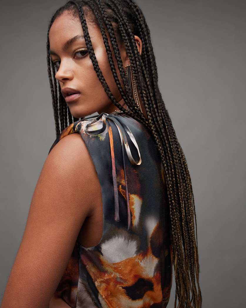 Laura Silk Blend One Shoulder Maxi Dress