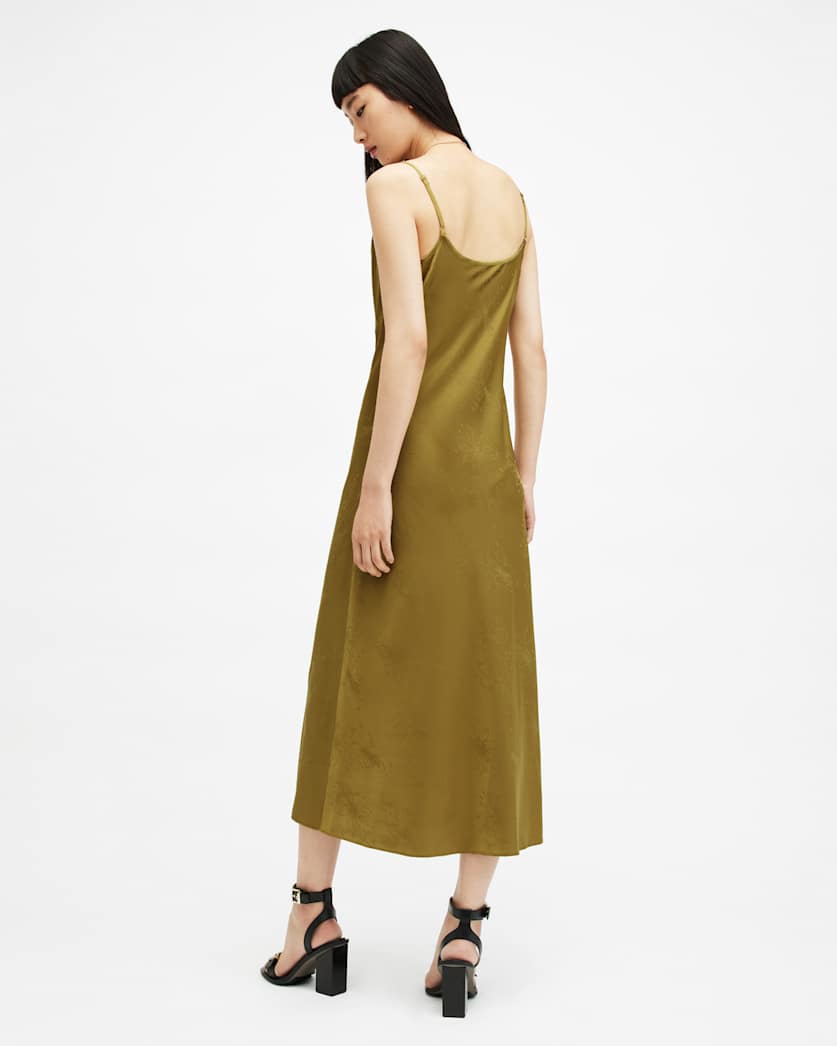 Hadley Jacquard Slim Fit Midi Slip Dress