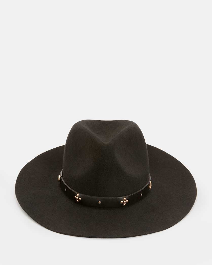 Nova Studded Leather Band Fedora Hat