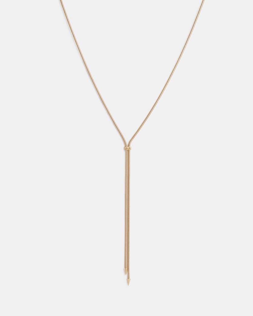 Snake Bolo Gold-Tone Necklace