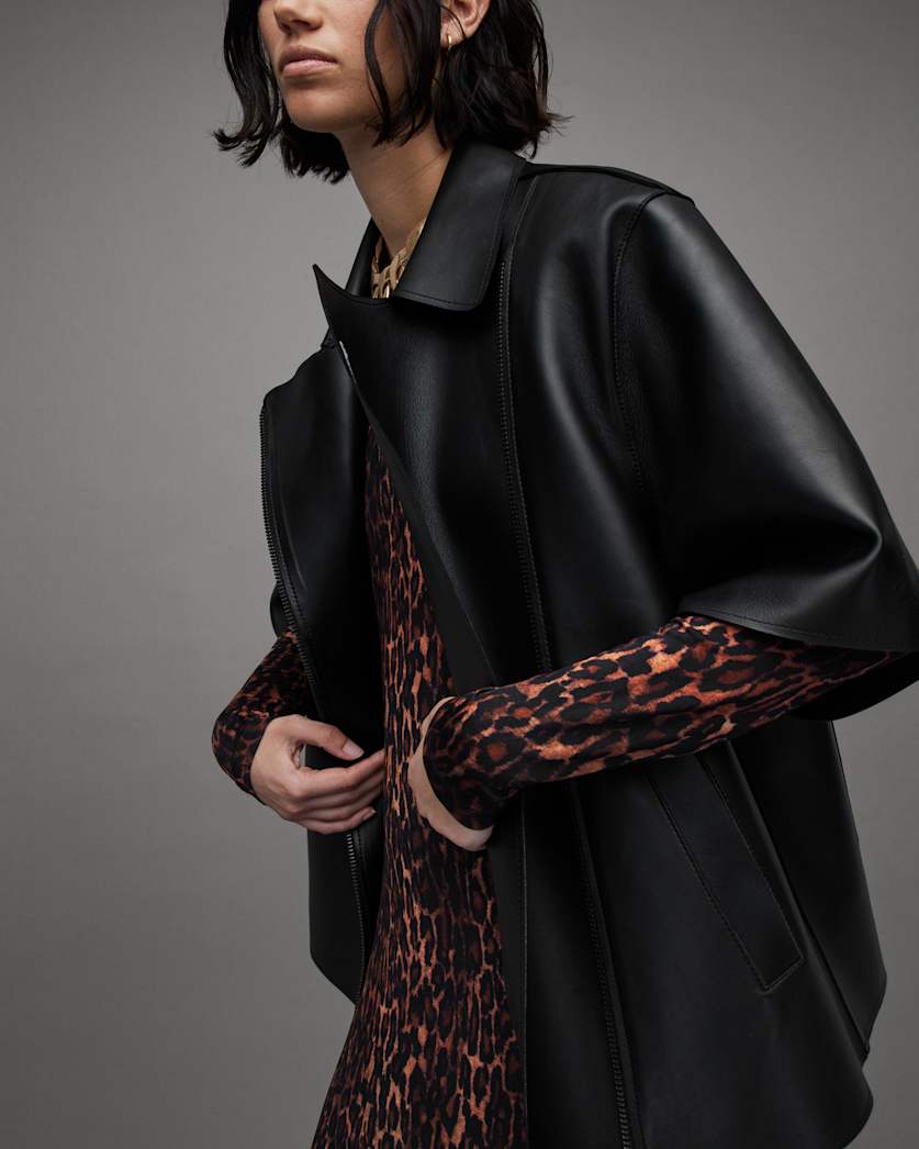 Bayla Bonded Leather Short Sleeve Jacket