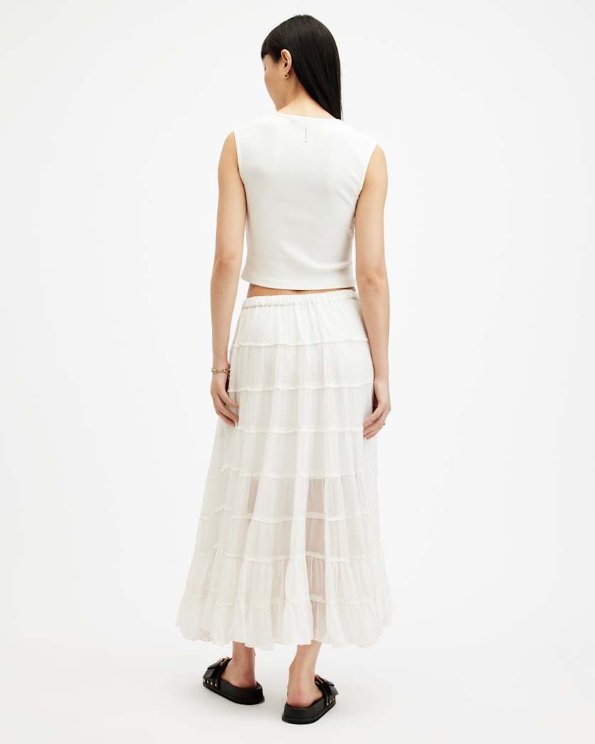 Eva Elasticated Waist Tiered Maxi Skirt