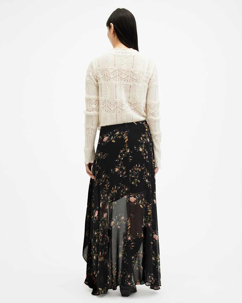 Slvina Oto Floral Asymmetric Maxi Skirt