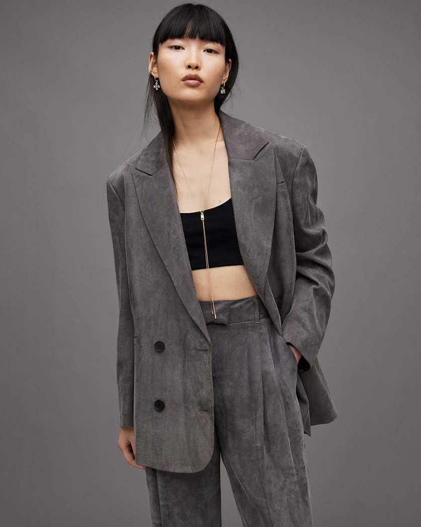 Elle Double Breasted Lightweight Blazer