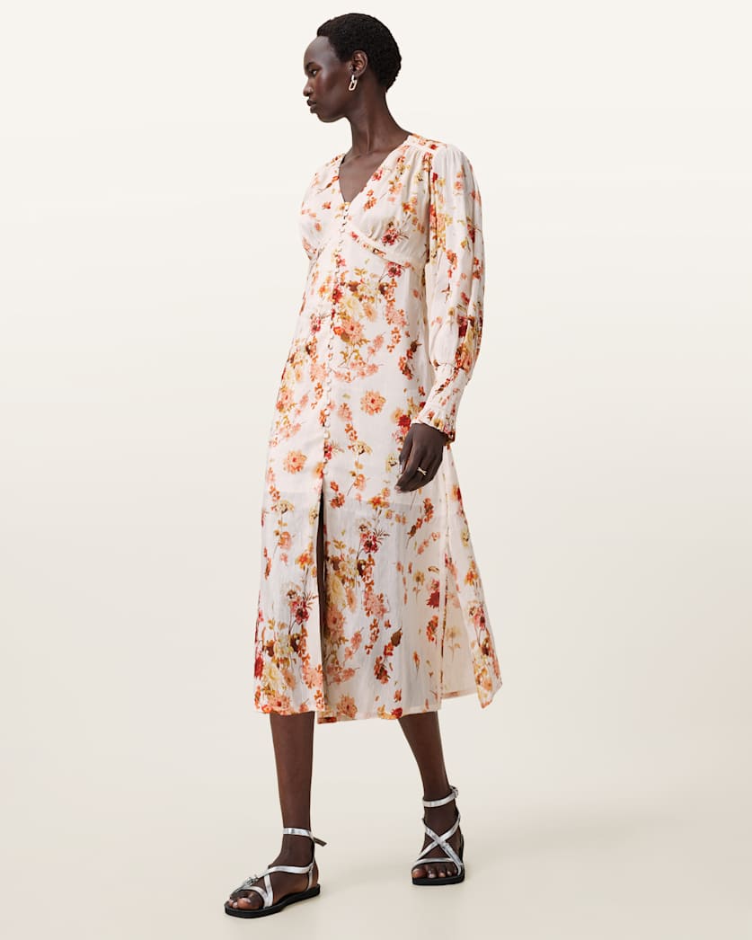Taylen Floral Print Midi Dress