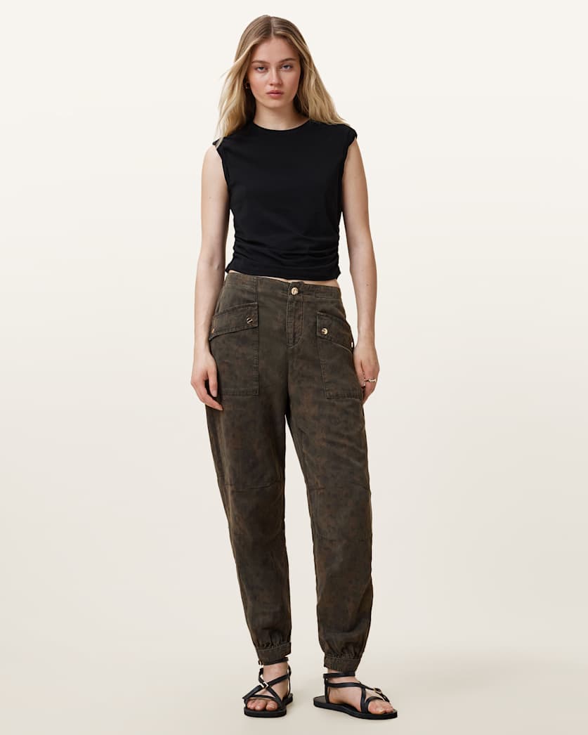 Val High-Rise Cargo Linen Blend Trousers