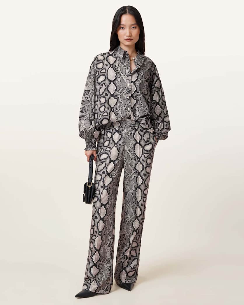 Charli Snake Print Long Sleeve Shirt