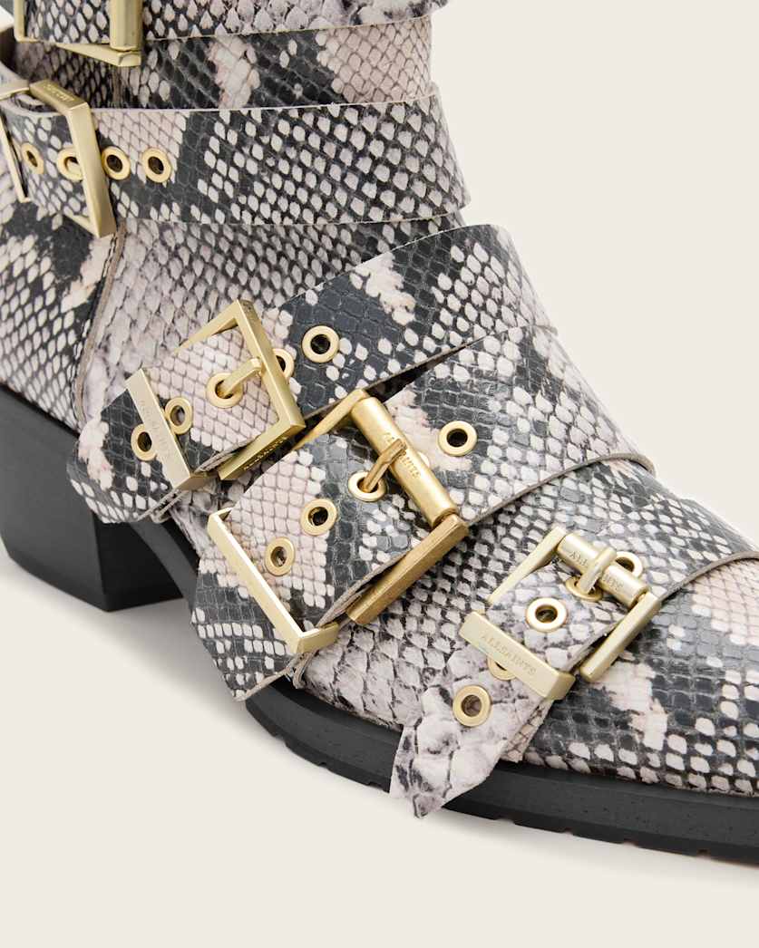 Jane Buckle Pointed Leather Boots