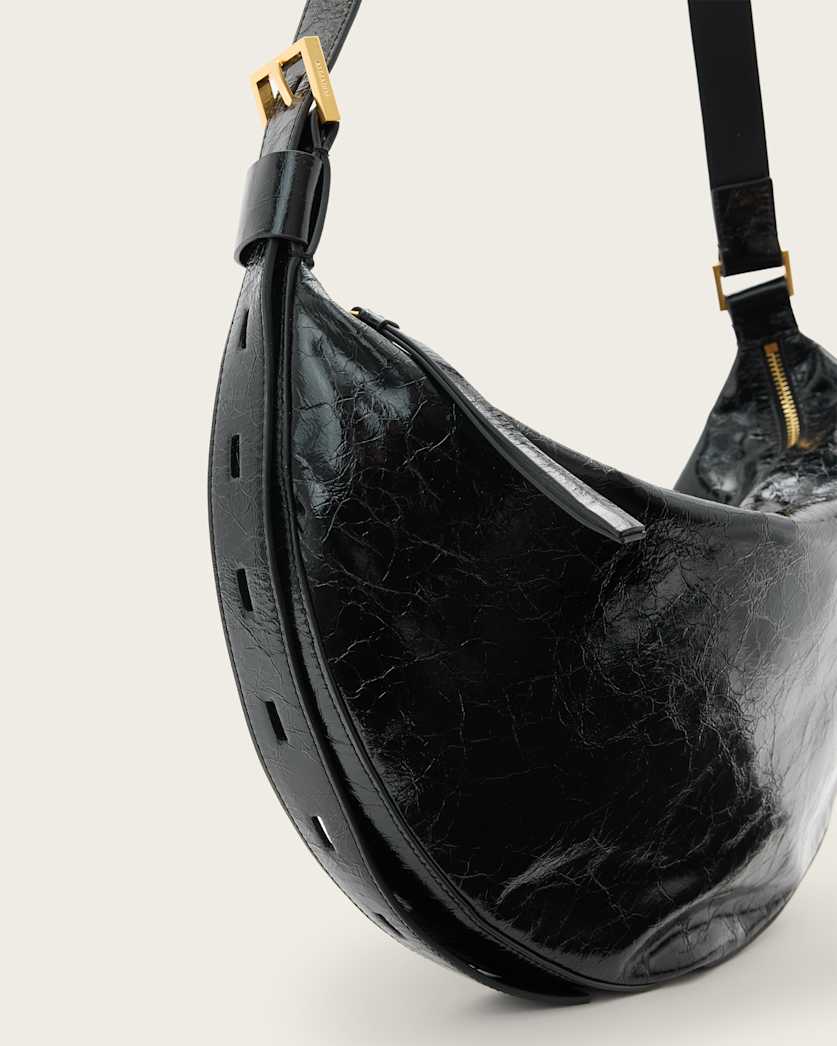 Half Moon Leather Shoulder Bag
