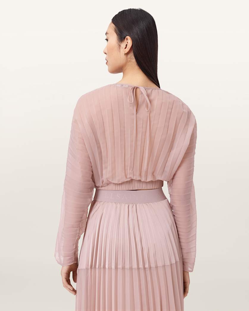 Micaela Pleated Sheer Top