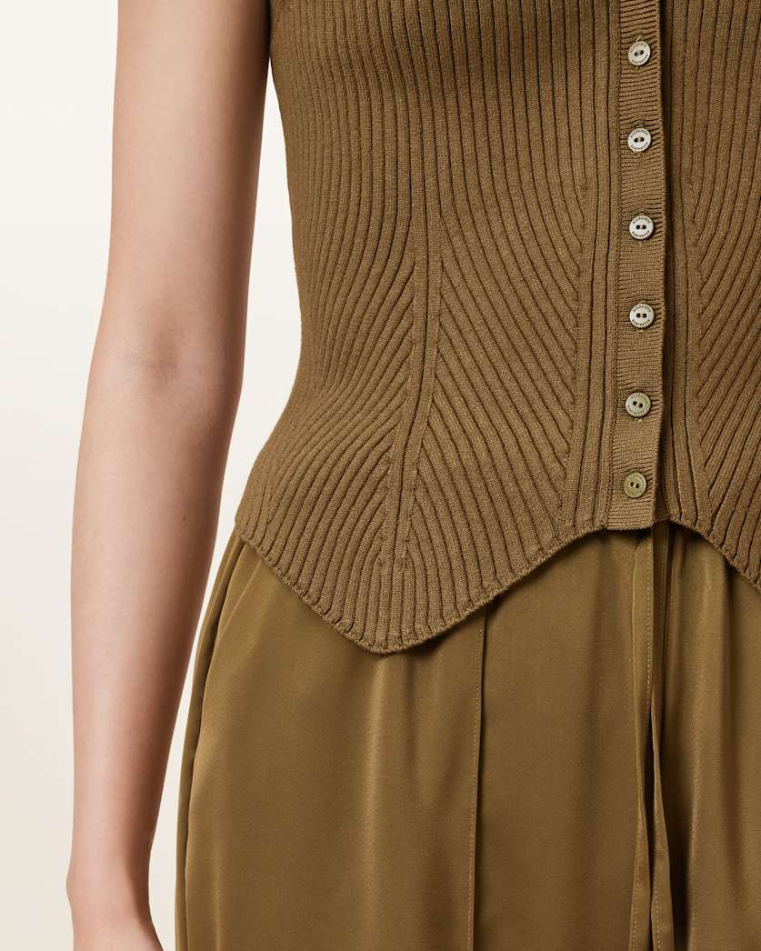 Cruz Ribbed Knitted Waistcoat