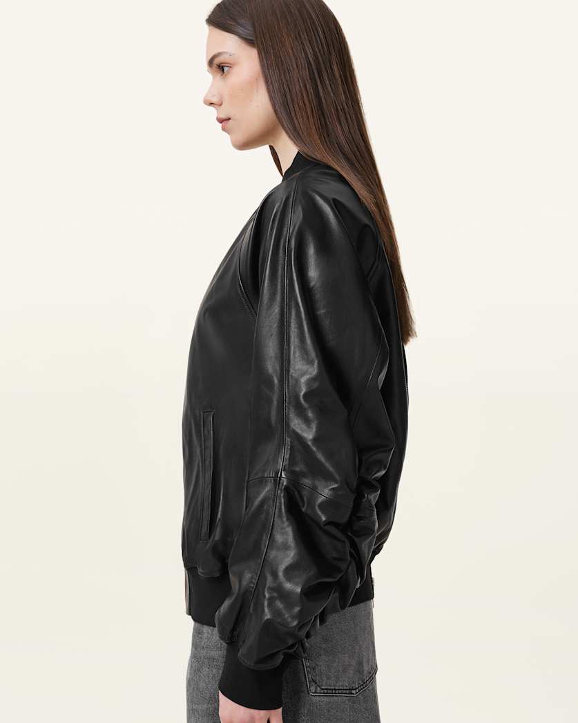 Dana Leather Bomber Jacket