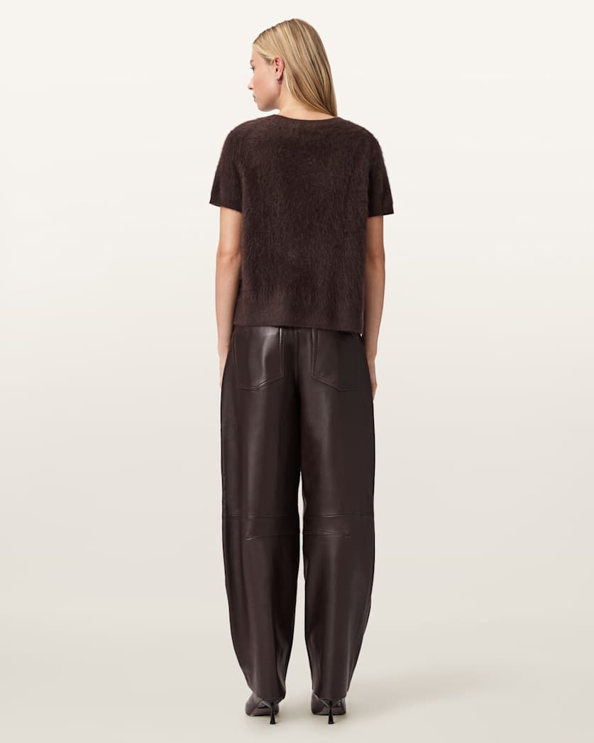 Jett Wide Leg Leather Trousers